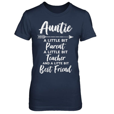 Being Auntie Is A Little Bit Parent Teacher Best Friends-T-Shirt & Hoodie-Women's T-Shirt-Navy