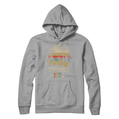 Retro Classic Vintage September 1973 48th Birthday Gift-T-Shirt & Hoodie-Pullover Hoodie-Light Steel