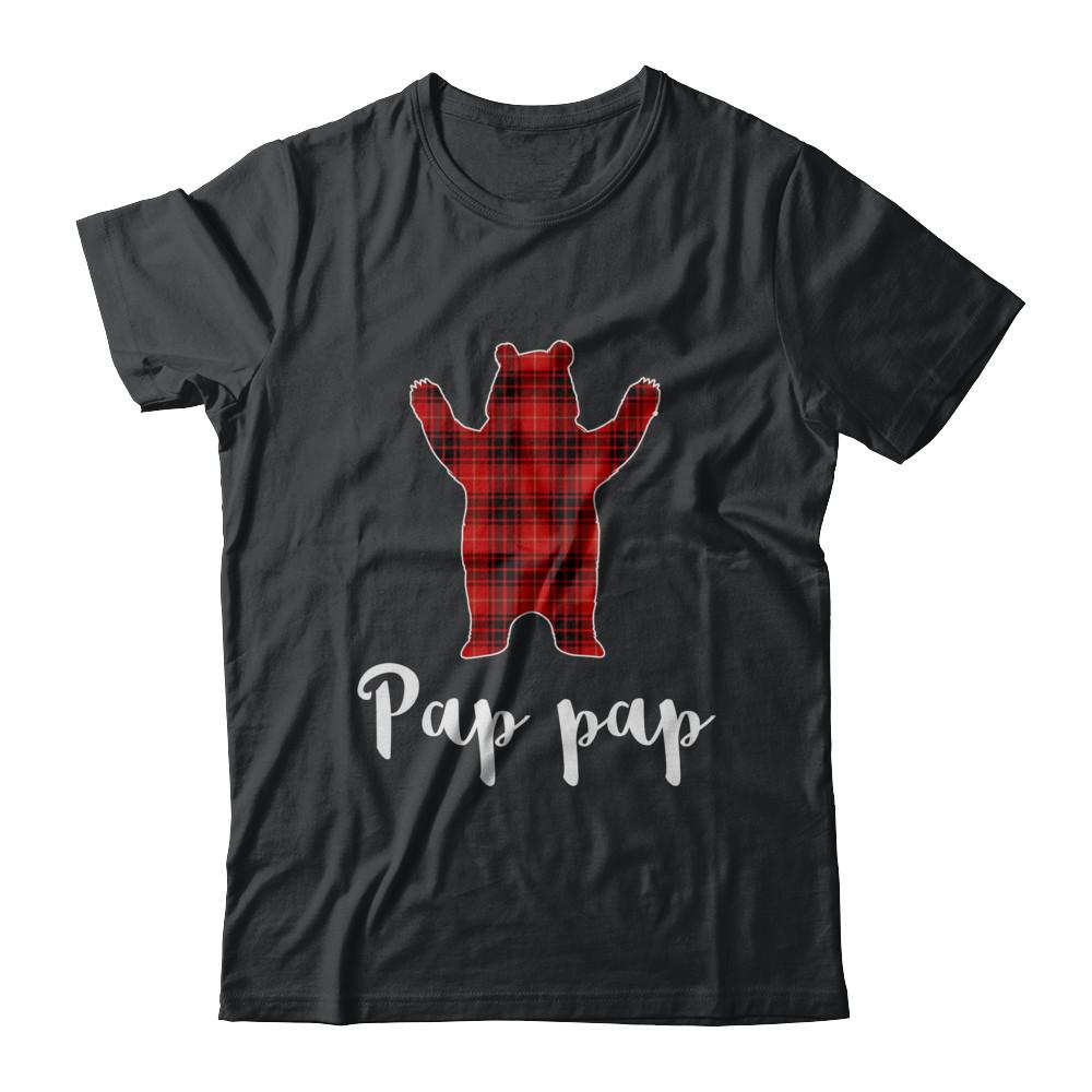 Red Pap Pap Bear Buffalo Plaid Family Christmas Pajamas