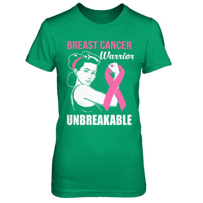 Breast Cancer Warrior Unbreakable Breast Cancer Awareness-T-Shirt & Hoodie-Women's T-Shirt-Irish Green