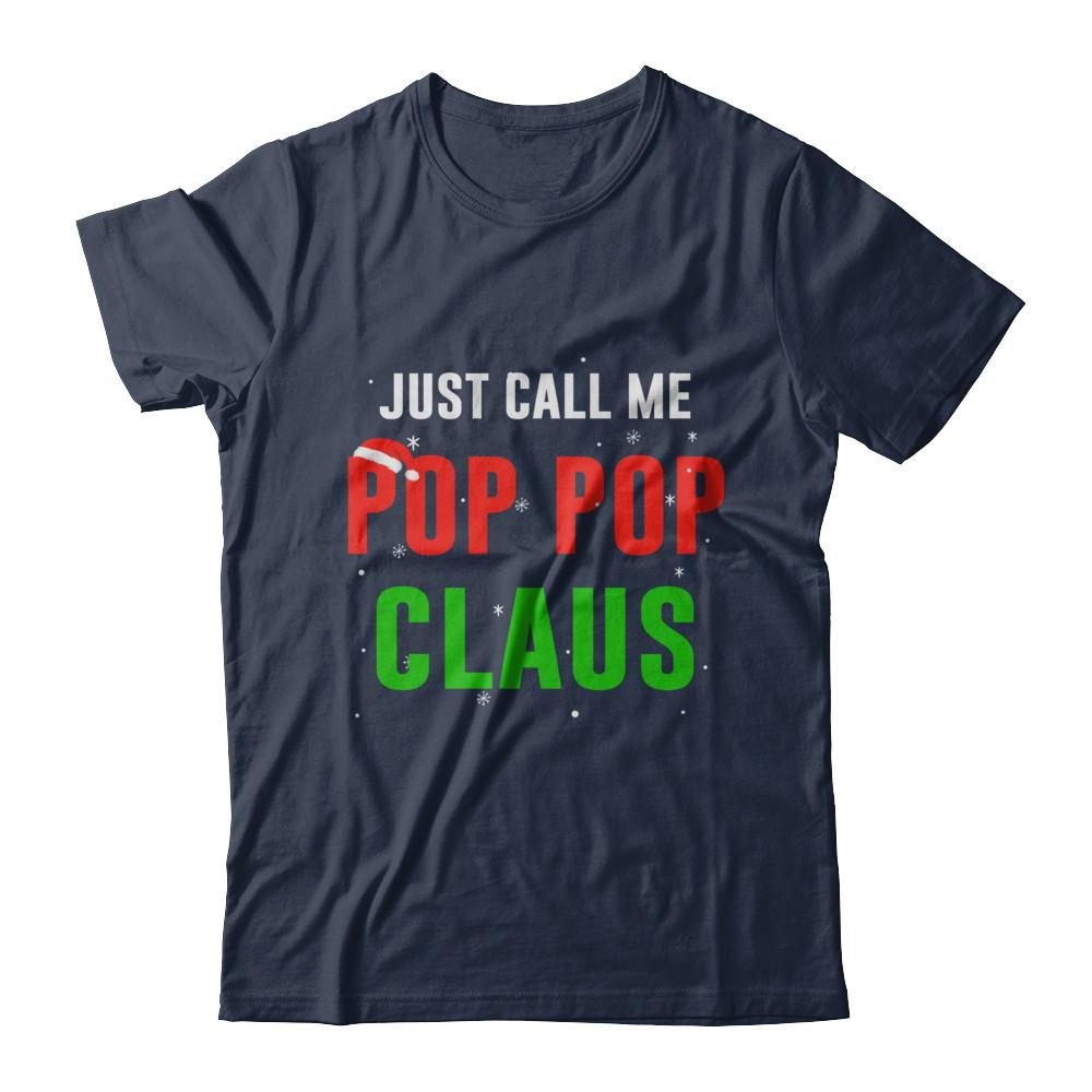 Santa Pop Pop Claus Matching Family Christmas Pajamas-T-Shirt & Sweatshirt-Classic T-Shirt-Navy