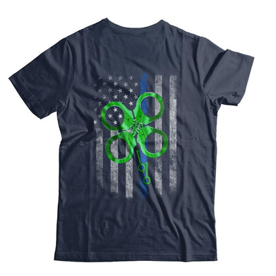 Thin Blue Line Happy St Patrick's Day Clover Police-T-Shirt & Hoodie-Classic T-Shirt-Navy