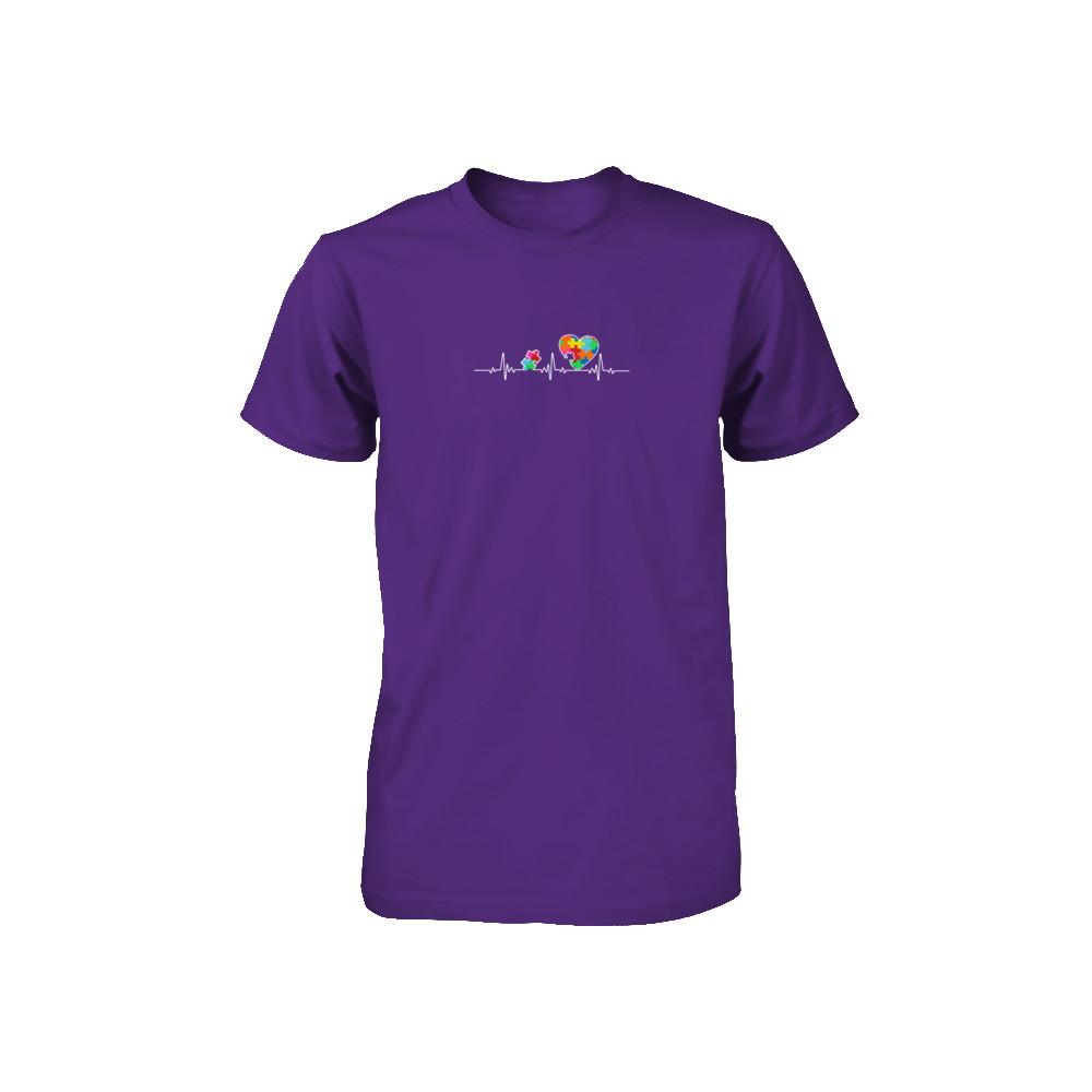 Autism Puzzle Heartbeat Autism Awareness Youth-Youth Shirt-