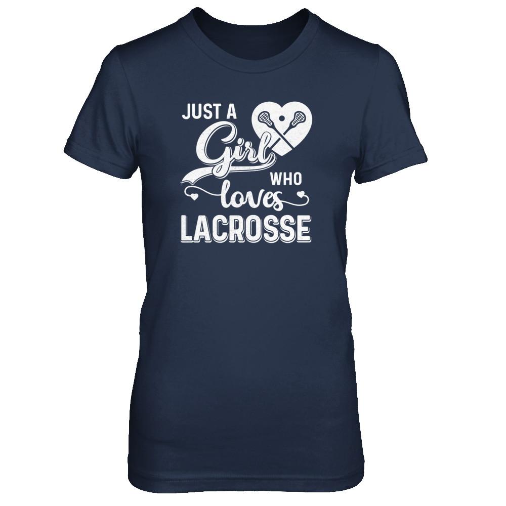 Just A Girl Who Loves Lacrosse-T-Shirt & Tank Top-Women's T-Shirt-Navy