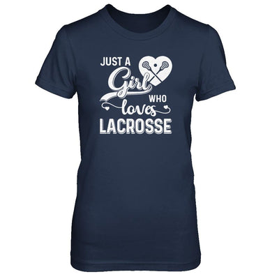 Just A Girl Who Loves Lacrosse-T-Shirt & Tank Top-Women's T-Shirt-Navy