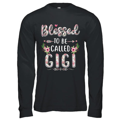 Funny Grandma Gifts Blessed To Be Called Gigi-T-Shirt & Hoodie-Long Sleeve T-Shirt-Black