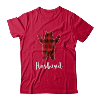 Red Husband Bear Buffalo Plaid Family Christmas Pajamas-T-Shirt & Sweatshirt-Classic T-Shirt-Red