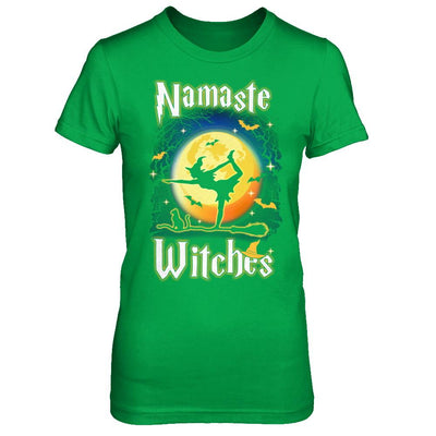 Namaste Witches Yoga Halloween-T-Shirt & Hoodie-Women's T-Shirt-Irish Green