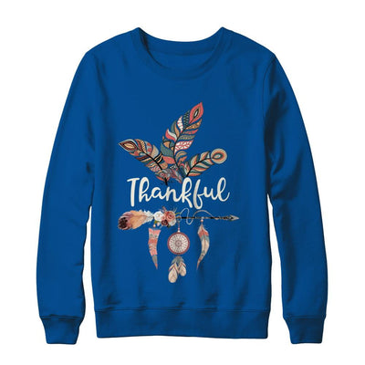 Thankful Feather And Arrow Fall Vintage Thanksgiving-T-Shirt & Sweatshirt-Crewneck Sweatshirt-Deep Royal