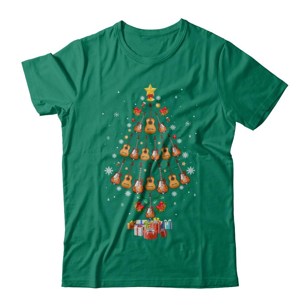 Music Guitar Christmas Tree Merry Xmas Gift-T-Shirt & Sweatshirt-Classic T-Shirt-Kelly Green