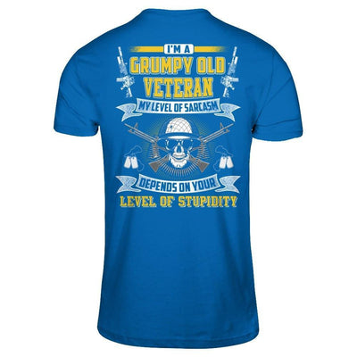 I'm A Grumpy Old Veteran My Level Of Sarcasm-T-Shirt & Hoodie-Classic T-Shirt-Royal