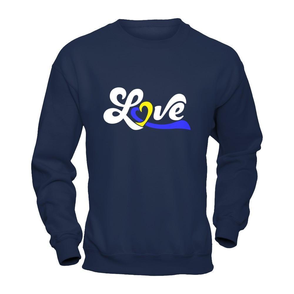 Love Down Syndrome Awareness-T-Shirt & Hoodie-Crewneck Sweatshirt-Navy