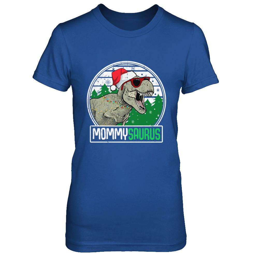 Mommysaurus Mommy Dinosaur T-Rex Family Christmas-T-Shirt & Sweatshirt-Women's T-Shirt-Royal