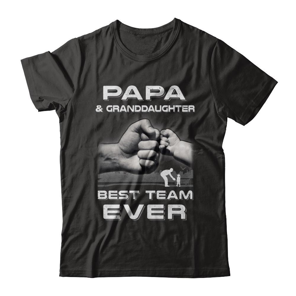 Papa And Granddaughter Best Team Ever Fathers Day-T-Shirt & Hoodie-Classic T-Shirt-Black