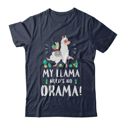Funny Lama Cactus Llama Need's No Drama-T-Shirt & Hoodie-Classic T-Shirt-Navy