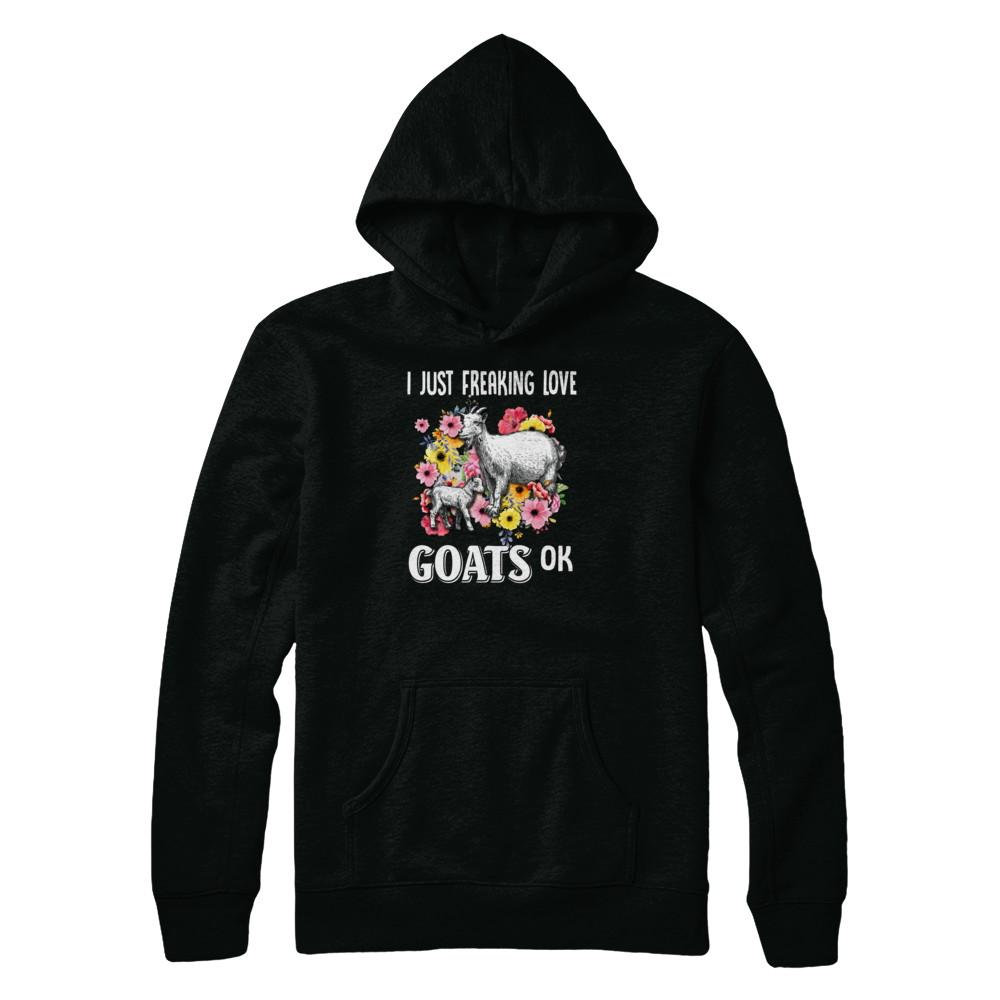 I Just Freaking Love Goats-T-Shirt & Tank Top-Pullover Hoodie-Black