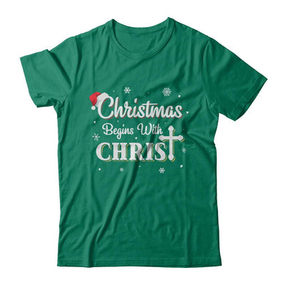 Christmas Begins With Christ Merry Christmas Christian-T-Shirt & Sweatshirt-Classic T-Shirt-Kelly Green