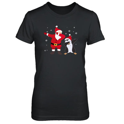 Dabbing Santa Penguin Funny Dab Dance Christmas Gift-T-Shirt & Hoodie-Women's T-Shirt-Black