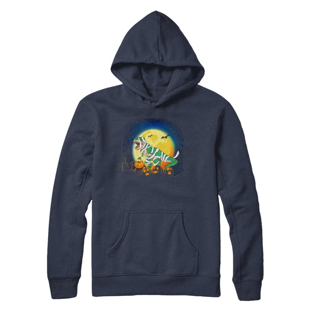 Halloween Pumpkin Dinosaur Gift For Kids Boys Girls-T-Shirt & Hoodie-Pullover Hoodie-Navy