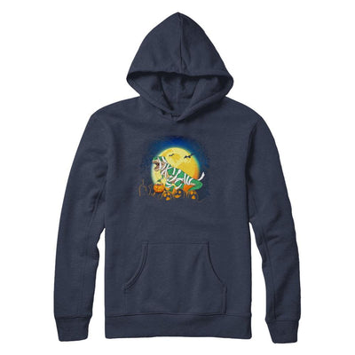 Halloween Pumpkin Dinosaur Gift For Kids Boys Girls-T-Shirt & Hoodie-Pullover Hoodie-Navy