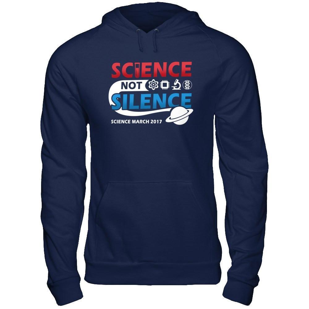 Science Not Silence March Science Earth Day 2017-T-Shirt & Hoodie-Pullover Hoodie-Navy
