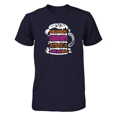 Drunkin' Grownups America Runs On Beer-T-Shirt & Hoodie-Premium T-Shirt-Midnight Navy