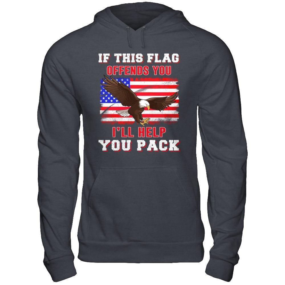 If This Flag Offends You I'll Help You Pack-T-Shirt & Hoodie-Pullover Hoodie-Dark Heather