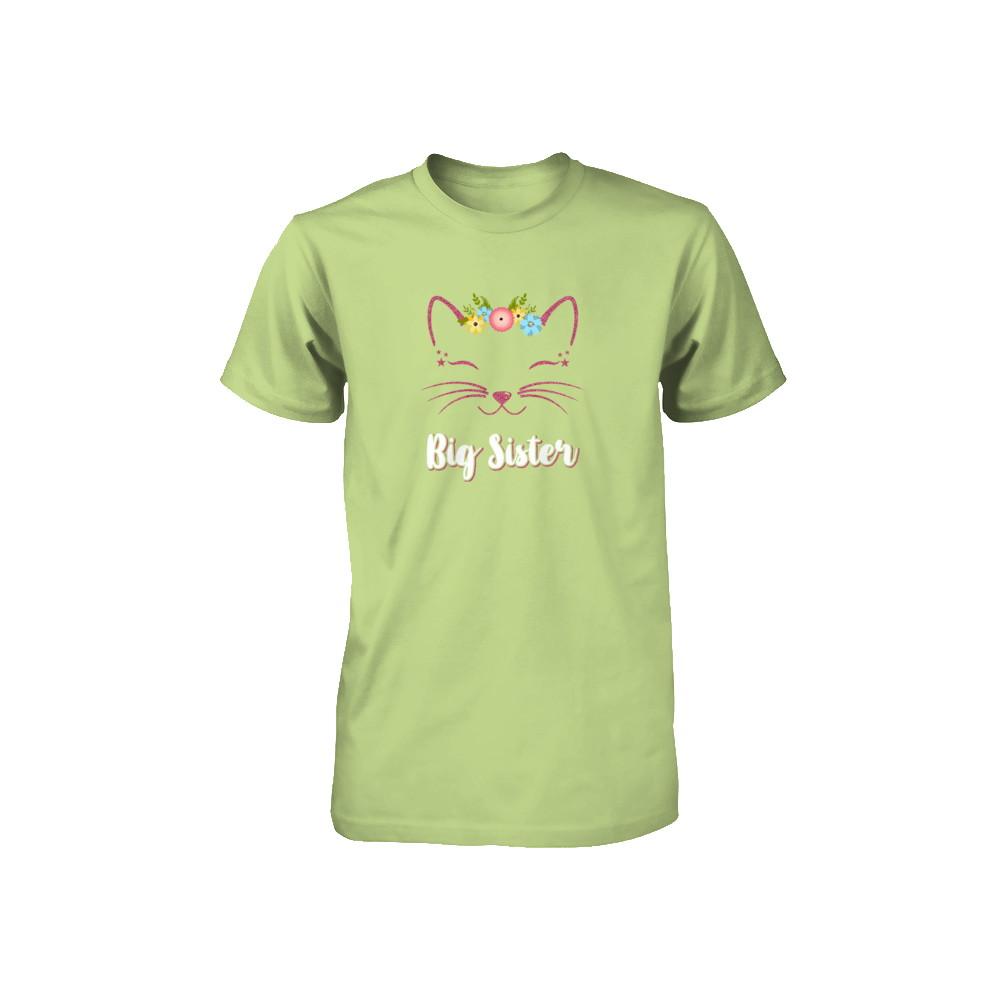 Kitty Cat Big Sister I'm Going To Be A Big Sister Youth-Youth Shirt-Toddler T-Shirt-Key Lime
