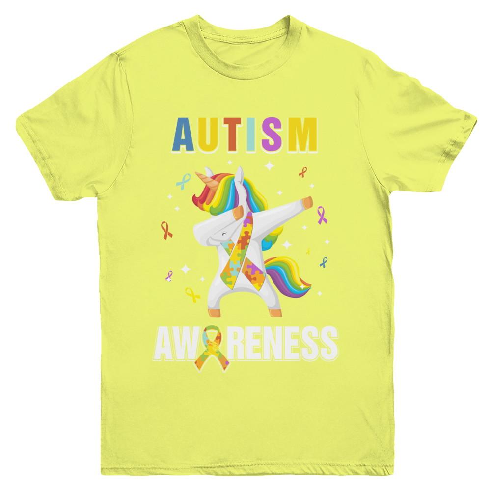 Inspirational Autism Awareness Unicorn Support Youth-Youth Shirt-Youth T-Shirt-Daisy