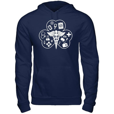 Nurses Happy Saint Patricks Day-T-Shirt & Hoodie-Pullover Hoodie-Navy