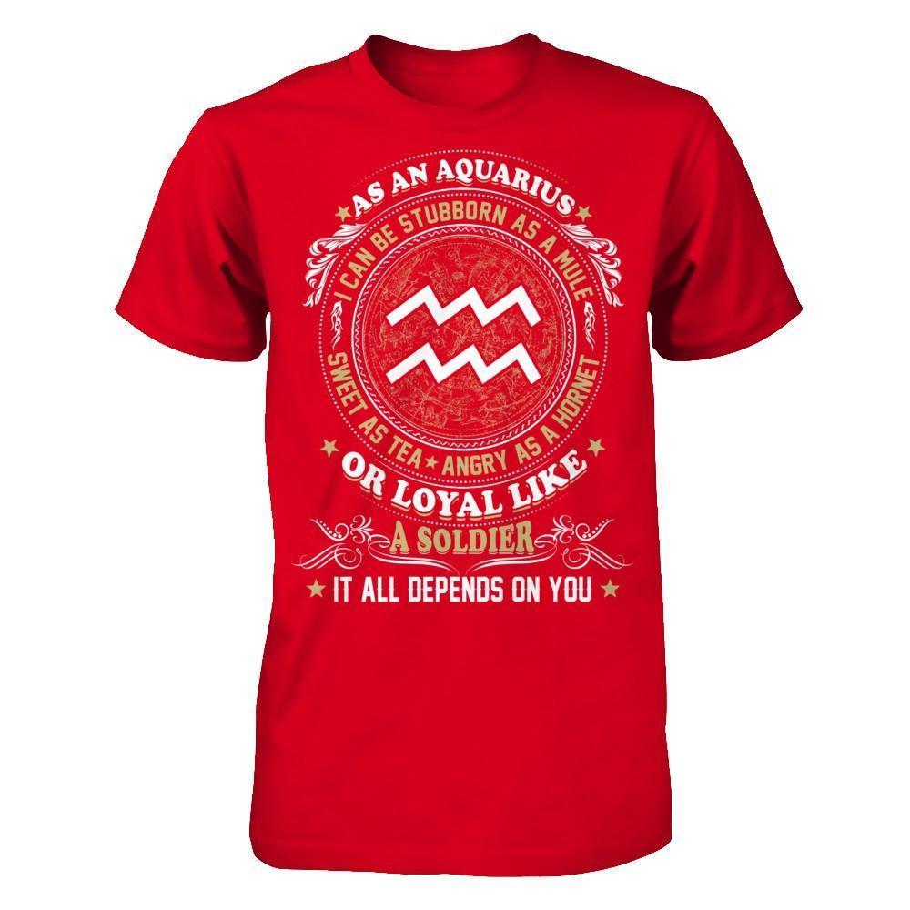 As An Aquarius I Can Be Stubborn As A Mule-T-Shirt & Hoodie-Premium T-Shirt-Red
