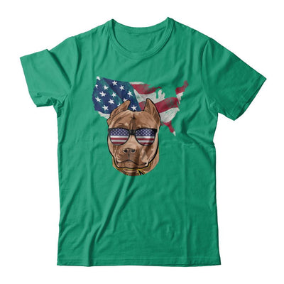 Funny Patriot Pit bull Dog 4Th Of July American Flag-T-Shirt & Hoodie-Classic T-Shirt-Kelly Green