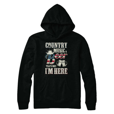 Country Music And Beer That's Why I'm Here-T-Shirt & Hoodie-Pullover Hoodie-Black