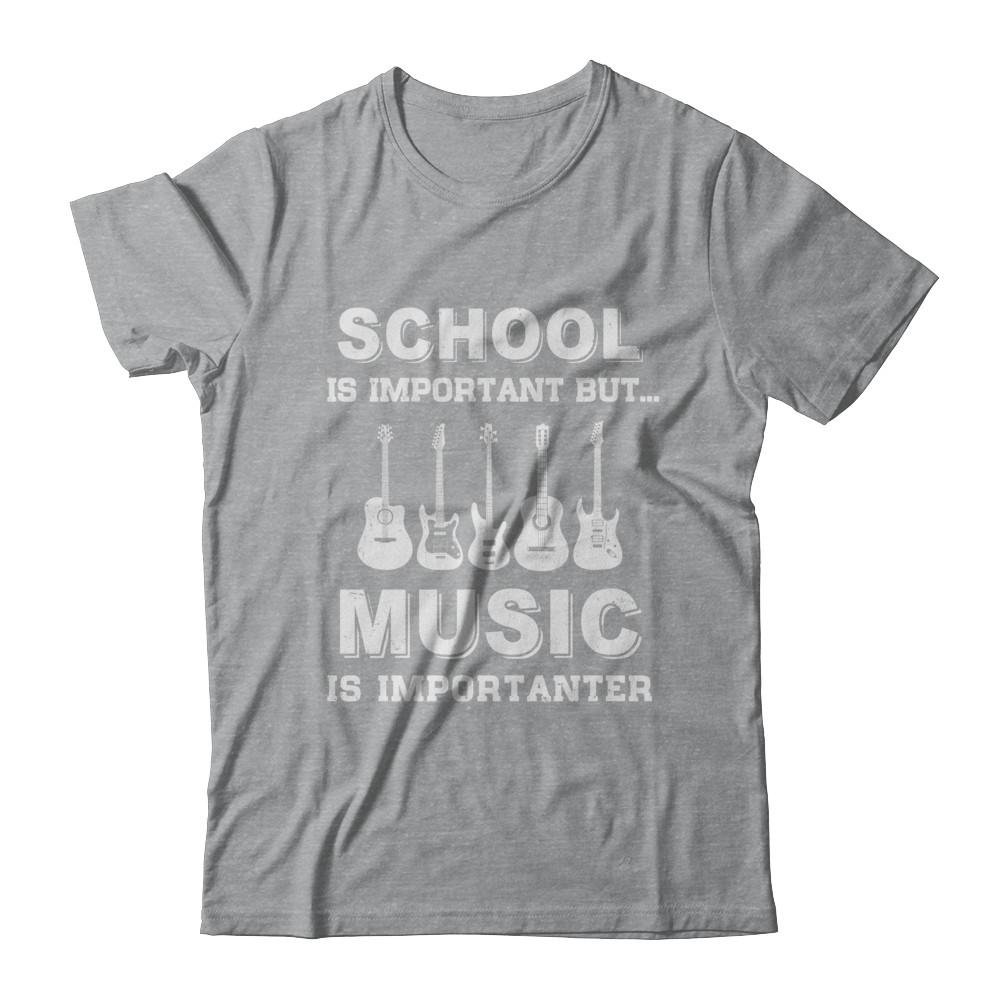 School Important Bass Guitar Player Is Importanter Gift-T-Shirt & Hoodie-Classic T-Shirt-Sport Grey