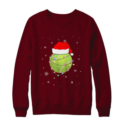 Santa Hat Tennis Christmas Gifts-T-Shirt & Sweatshirt-Crewneck Sweatshirt-Maroon