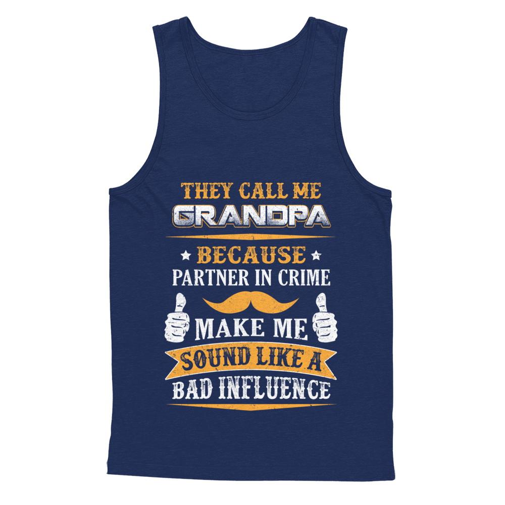 They Call Me Grandpa Because Partner In Crime-T-Shirt & Hoodie-Unisex Tank-Navy