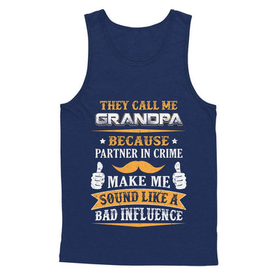 They Call Me Grandpa Because Partner In Crime-T-Shirt & Hoodie-Unisex Tank-Navy