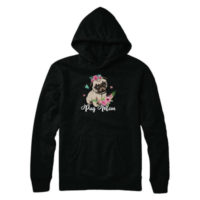 Pug Mom Funny Dog Mom Gift Idea-T-Shirt & Tank Top-Pullover Hoodie-Black