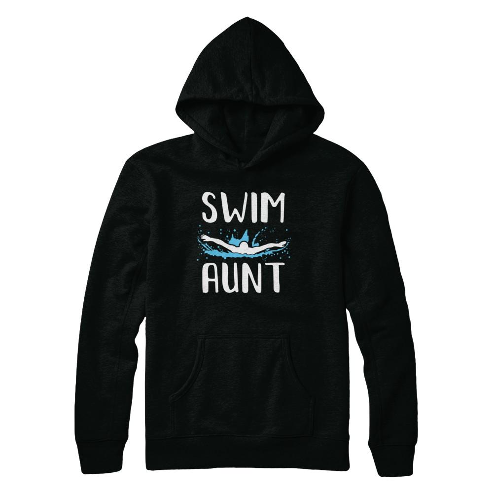 Swim Aunt Funny Swimming Birthday Gift-T-Shirt & Hoodie-Pullover Hoodie-Black