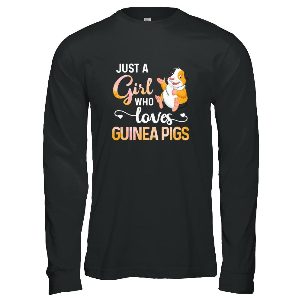 Just A Woman Who Loves Guinea Pigs-T-Shirt & Tank Top-Long Sleeve T-Shirt-Black