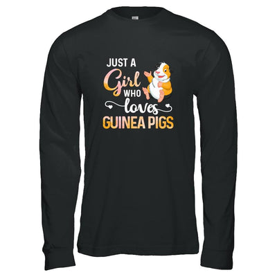Just A Woman Who Loves Guinea Pigs-T-Shirt & Tank Top-Long Sleeve T-Shirt-Black