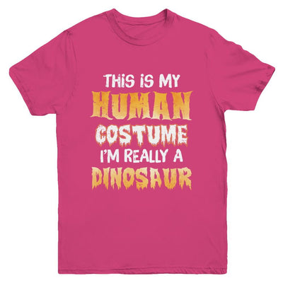This Is My Human Costume Dinosaur T-Rex Halloween Youth-Youth Shirt-Youth T-Shirt-Heliconia