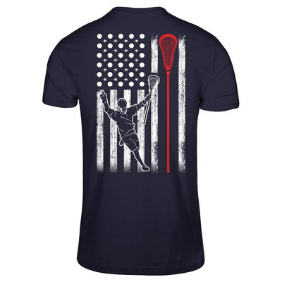 Lacrosse American Flag-T-Shirt & Hoodie-Premium T-Shirt-Midnight Navy