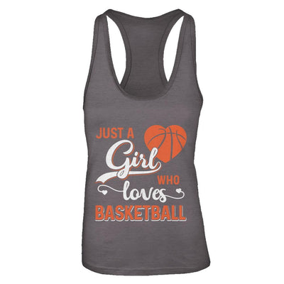 Just A Girl Who Loves Basketball-T-Shirt & Tank Top-Women's Ideal Racerback Tank-Dark Grey