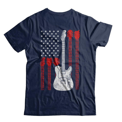 Guitar American Us Flag Music Player-T-Shirt & Hoodie-Classic T-Shirt-Navy