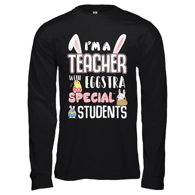 I'm A Teacher With Eggs Special Students Easter-T-Shirt & Hoodie-Long Sleeve T-Shirt-Black