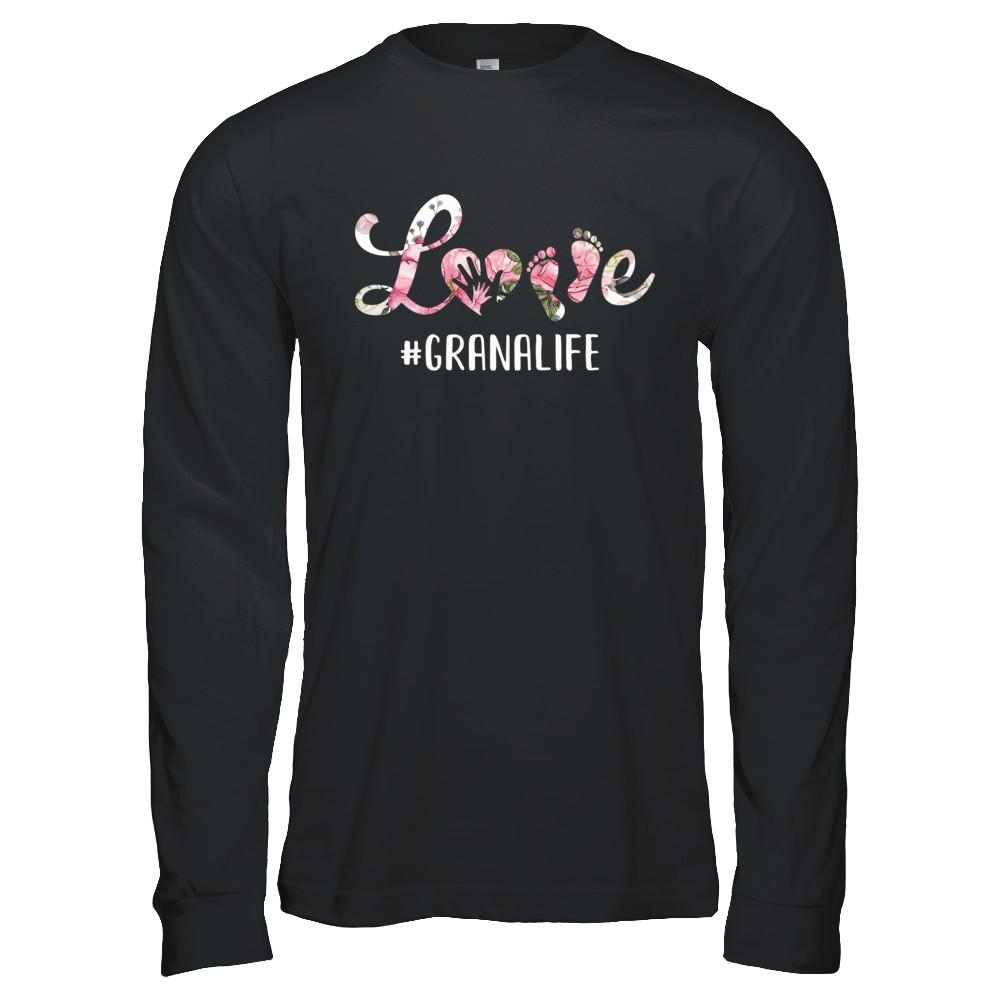 Love Granalife Matching Grandchild And Grana Gifts-T-Shirt & Hoodie-Long Sleeve T-Shirt-Black