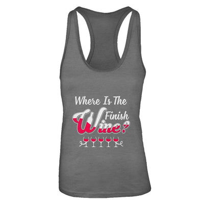 Where Is The Finish Wine-T-Shirt & Tank Top-Women's Ideal Racerback Tank-Dark Grey