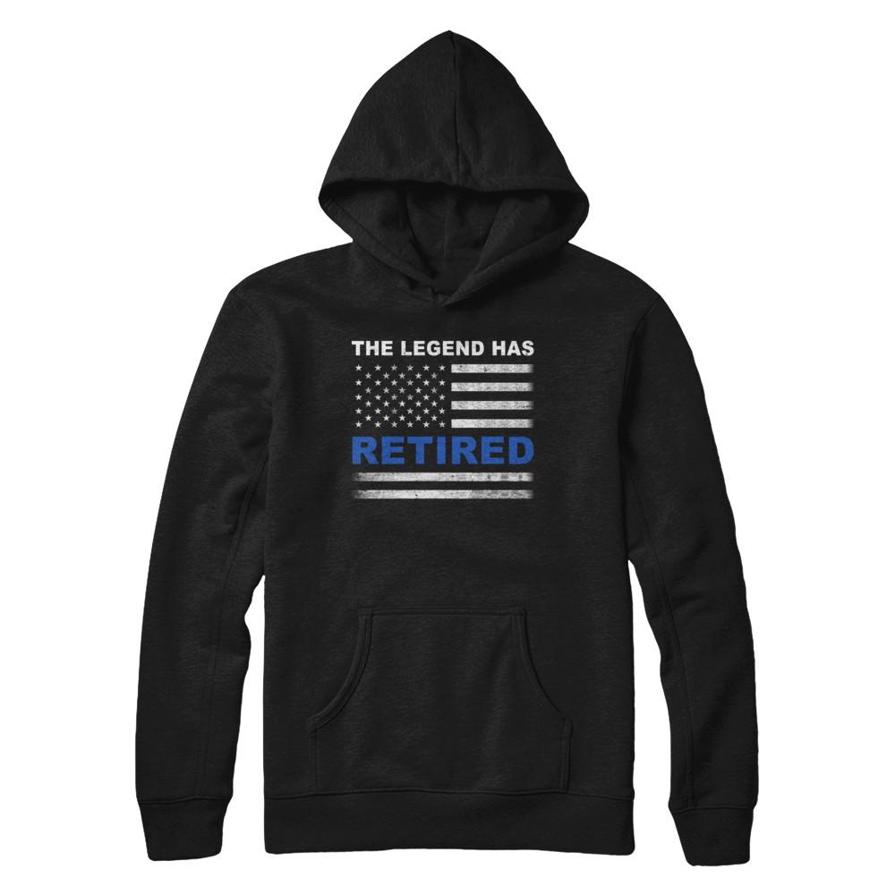 The Legend Has Retired Police Officer Retirement Gift-T-Shirt & Hoodie-Pullover Hoodie-Black