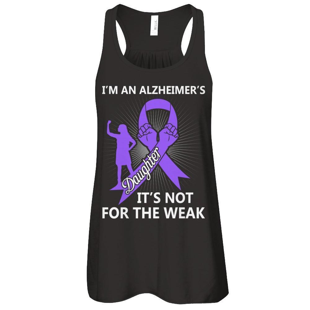 I'm An Alzheimer's Daughter It's Not For The Weak-T-Shirt & Hoodie-Women's Flowy Racerback Tank-Black